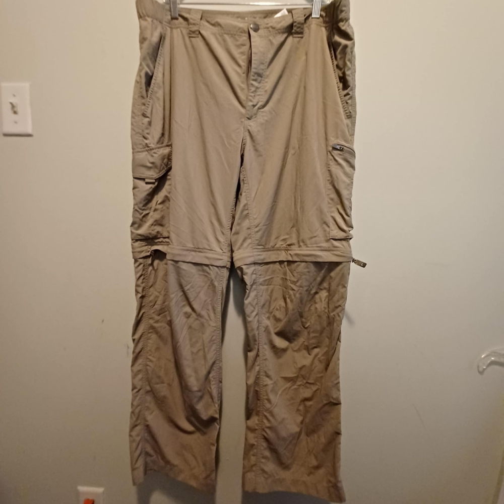 Columbia‎ Convertible Pants Mens 40x30 Brown Omni Shade Nylon Lightweight Hiking